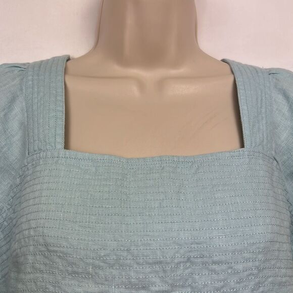 Madewell Blue Heron Linen Square-Neck Mini Dress NWT - Picture 7 of 16
